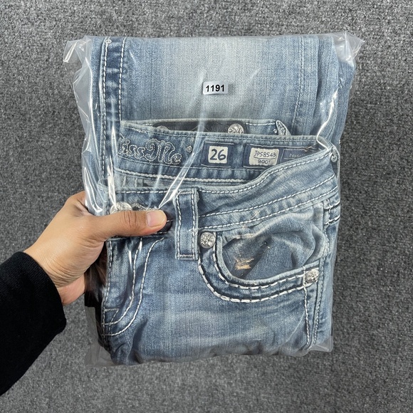 Vintage Y2K Miss Me JP5854B Boot Cut Jeans Size 26 Distressed Light Wash #1191 - Picture 12 of 12
